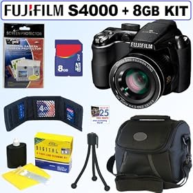 Fujifilm FinePix S4000 14 MP Digital Camera + 8GB Accessory Kit