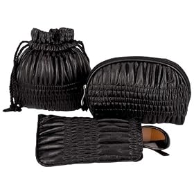 Buy 3 Piece Black Cosmetic Carry Bag Set by GigiC