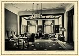 1913 Print Living Room Hall Den Chandelier Rug Art Interior Design Architecture - Original Halftone Print