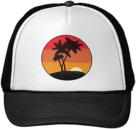 KooBee Palm Tree Sunset Trucker Hat Color Black