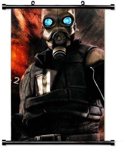 Modern style Home Decor Custom Poster with Half Life Guard Mask Look Wall Scroll Poster Fabric Painting 23.6 X 35.4 Inch (60cm X 90 cm)