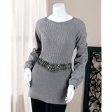 Gray Cable Rib Sweater at J. Marco