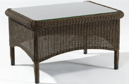 Rattan Möbel Gartenmöbel Lounge REMUS TISCH Glasplatte