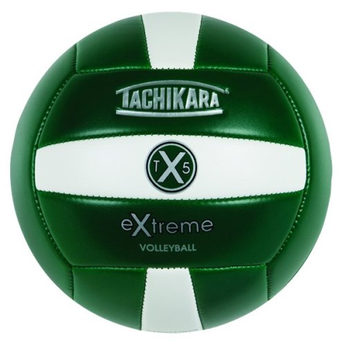 Tachikara Extreme Recreational Indoor/Outdoor Volleyball, Darkk Green-White