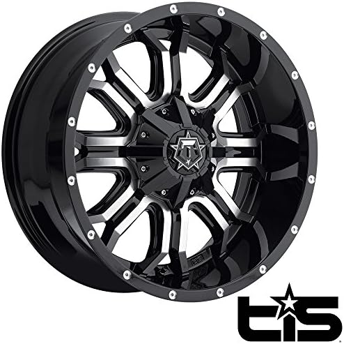 20x12 Black Machined TIS 535MB Rim 8x165.1 -44 Offset