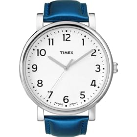 Timex - T2N386 AU Heritage Easy Reader - Montre mixte - Quartz analogique - Bo�tier en m�tal - bracelet cuir bleu