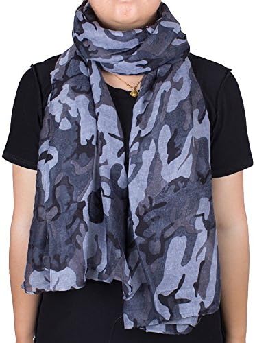 Camouflage Print Fashion Women Scarf Grey