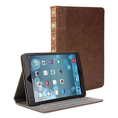 GMYLE PU Leather Classic Crazy Horse Pattern Vintage Book Stand Case for Apple iPad Air / 2 - Brown