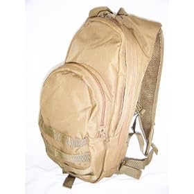 Desert Camo Tan (Camelbak Style) Hydration Pack Backpack 2.5 Liter (84oz) Bladder for Cycling, Moutain Biking, Snowboarding, Hiking, and Great Outdoors