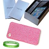 Quality Sparkling Pink Rhinestone Design Hard Snap On Crystal Case for Apple iPhone 4 (16GB or 32GB flash drive) + VG Brand Live * Laugh * Love Wrist Band!!!