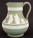 Wedgwood c1979 green Jasper Ware decorative jug