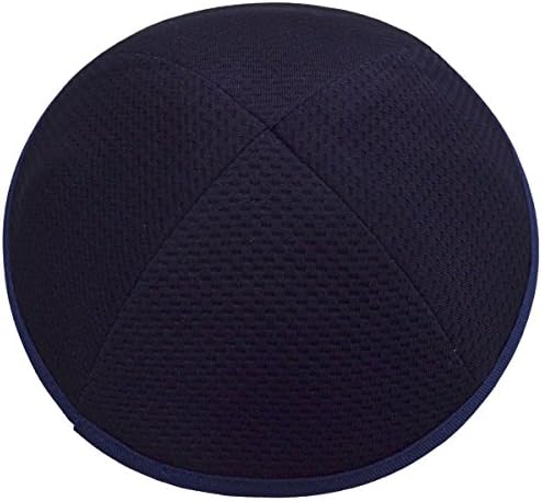 Cotton Mesh Klipped Kippah (small, navy)