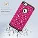 iPhone 6S Case,EC™ [Shockproof] Apple iPhone 6S Case, Heavy Duty Dual Layer Hybrid Stud Rhinestone Bling Protection Cover Case for Apple iPhone 6S / 6 (Hot Pink)