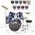 Percussion Plus 5 Piece Drum Set - Black