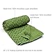 Mansov Yoga Towel, Pilates Camping Outdoor Towel, For Bikram, Hot Yoga, Fitness, Exercise. Anti-Slip, Ultra Absorbent, Machine Washable Microfiber, Plum Point Design, Carrying Mesh Bag, Green
