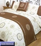 Titania Bed in a Bag Brown Double Duvet Cover Complete Set
