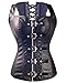 SEXYFROM Spiral Steel Boned PU Faux Leather Steampunk Waist Trainer Corset Bustier