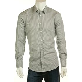 Ermenegildo Zegna Silver Stripe City Fit Dress Shirt, Size 16.5 X 42