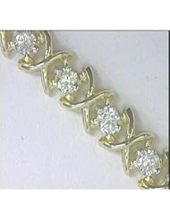 14K Yellow Gold Diamond XO Bracelet