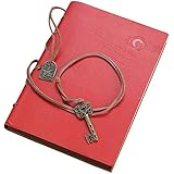 Aitao Retro Vintage Journal Notepad String Key Classic Leather Bound Notebook Red