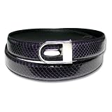 Purple Genuine Snake Skin Bonded Leather Belt - Regular
