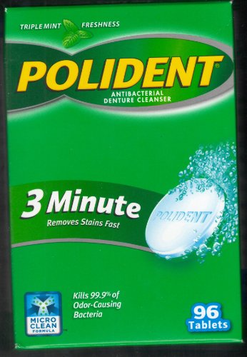 Polident Antibacterial 3 Minute Denture Cleanser 96 ct box