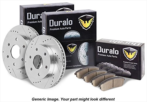 Pair Premium Performance Rear Brake Kit - Ceramic Pads Drilled & Slotted Rotors - Duralo 153-1102 New