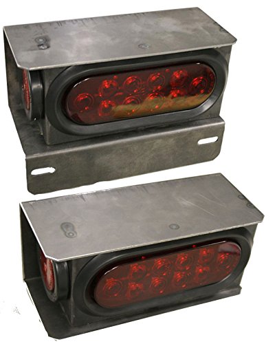 2 LONG HAUL New Trailer Truck Steel Housing Box with License Plate Bracket kit w/LED Lights