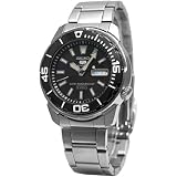 SEIKO Men's Seiko 5 Sports All Stainless Steel Automatic Watch with Black Dial. Model: SNZE97