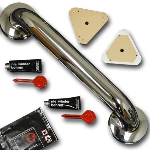 No Drill Polished Stainless Steel Grab Bar - 30
