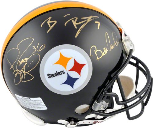 Ben Roethlisberger, Jerome Bettis and Bill Cowher Autographed Pro-Line Helmet | Details: Pittsburgh Steelers, Super Bowl, Authentic Riddell Helmet