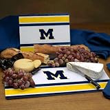 MICHIGAN WOLVERINES Team Logo Glass CUTTING BOARD SET of 2 (12 x 18 & 8 x 12)