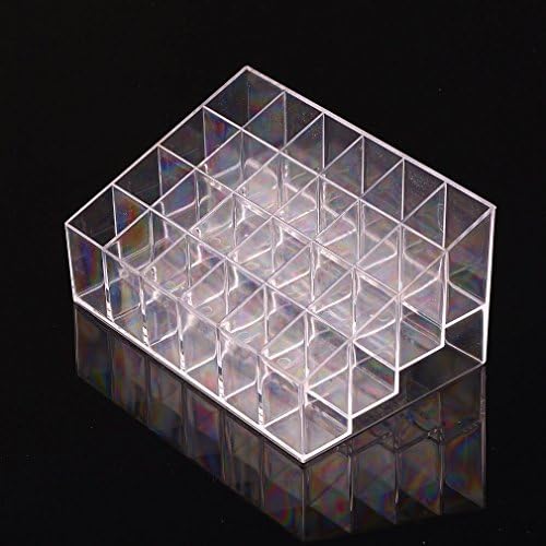 24 Trapezoid Clear Makeup Lipstick Stand Case Cosmetic Organizer Display Holder