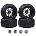 Hobbypark Tires and Wheels 12mm Hub 1:10 Off Road Monster Truck Tyre with Foam Inserts (4-Pack)