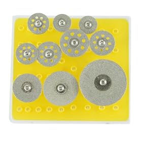 Buy 10pc Diamond Cut-Off Grinding Wheel Set - Fits Dremel - 7 Styles with Mandrels by Jeweler's Tools now!