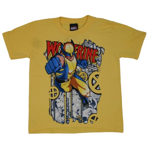  MARVEL WOLVERINE "COMIC PUNCH" Licensed Yellow Juvy T-Shirt
