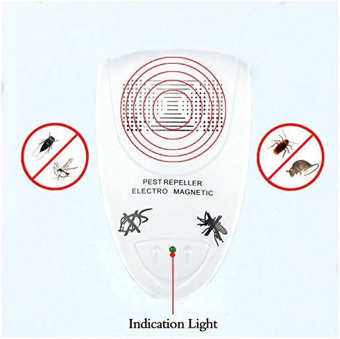 Ultrasonic Pest Repeller Electronic Way to Control Pests, Non-toxic &amp; Eco-Friendly Device. Repels Rats, Mice, Roaches, Flies, Spiders, Other Insects. Home Pest Control, Repel - No Messy Cleanup, White