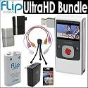 Pure Digital U2120W UltraHD 120 Minute Digital Camcorder White With 8GB Memory + Accessory Bundle