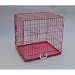 Best Pet Pink 24" Double-Door Suitcase Style Folding Metal Dog Crate with Metal Pan - 24"(l) x 20"(w) x 23"(h)