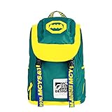 Coofit® Korean Fashion Men and Women Contrast Color Cavas Large Sport Bag Backpack (Green & Yellow)
