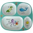 Divided Tray Baby Cie La Mer: Ocean or Seaside Melamine Colorful DinnerWare with Wording