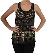 Romeo & Juliet Couture Embroidered Tank Top in Black