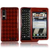 High Gloss Argyle Red Flexible TPU Cover Skin Phone Case for Motorola DROID ....