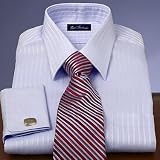 Trim Fit Tonal Satin Stripe French Cuff Dress Shirt