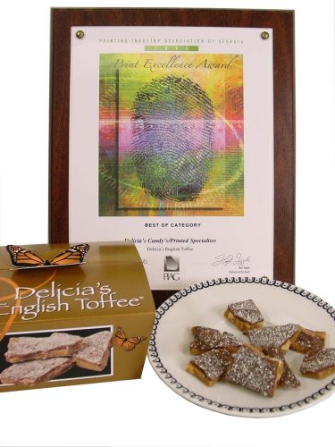 Delicia's English Toffee: the best,homemade English Toffee ~ Various Sizes, 1 LB by Touch of Europe