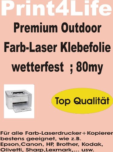 brother 10 Blatt SELBSTKLEBENDE wetterfeste (Farb) Laserfolien in weiß opaker Ausführung mit farblosem, nicht vergilbendem, hitzestabilem Kleber. 51eOuujH0PL brother