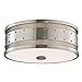Gaines 3-Light Flush Mount - Polished Nickel Finish with Frosted/Clear Glass Shade