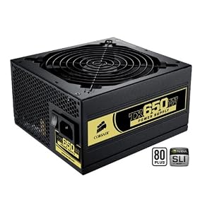 Corsair CMPSU-650TX 650-Watt TX Series 80 Plus Certified Power Supply compatible with Intel Core i7 and Core i5