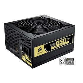 Corsair CMPSU-650TX 650-Watt TX Series 80 Plus Certified Power Supply compatible with Intel Core i7 and Core i5
