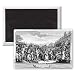 The Idle 'Prentice Executed at Tyburn, plate.. - 3x2 inch Fridge Magnet - large magnetic button - Ma